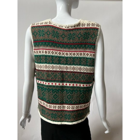 Copper Key Womens Cardigan Sweater Vest Green Ramie Cotton Sleeveless L New - Picture 2 of 12